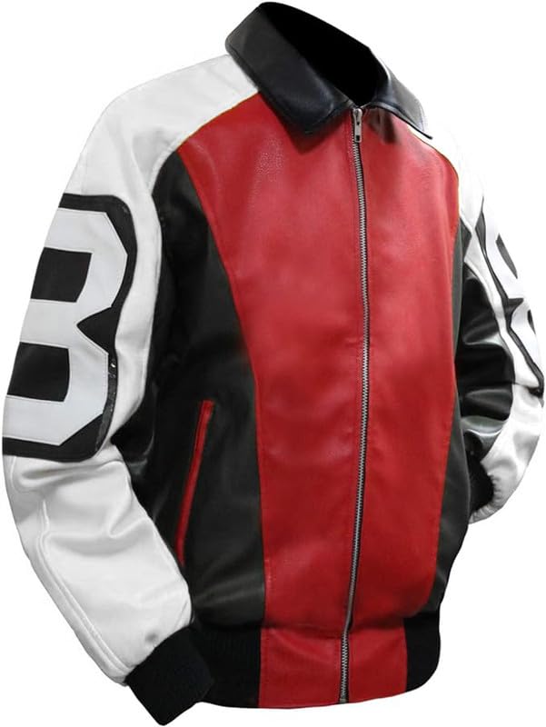 Image of 8 Pool Bomber Jacket- Faux Leather Seinfeld David Puddy Eight ball Lettermen Jacket - 90's Bomber Jacket