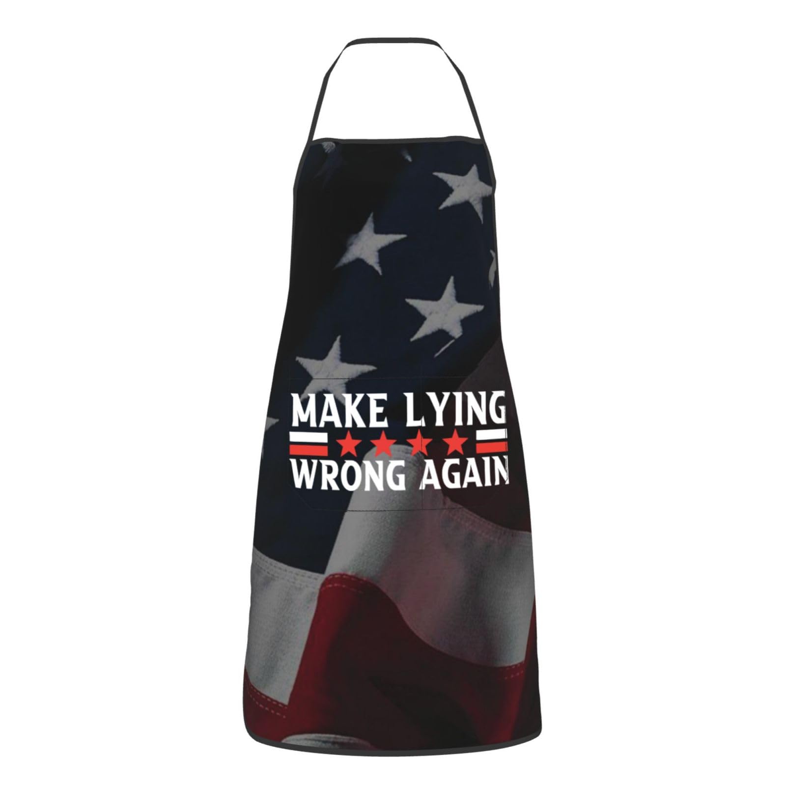 nopicsn Make Lying Wrong Again Apron for cooking with Pockets Women Men Kitchen Chef Funny Aprons