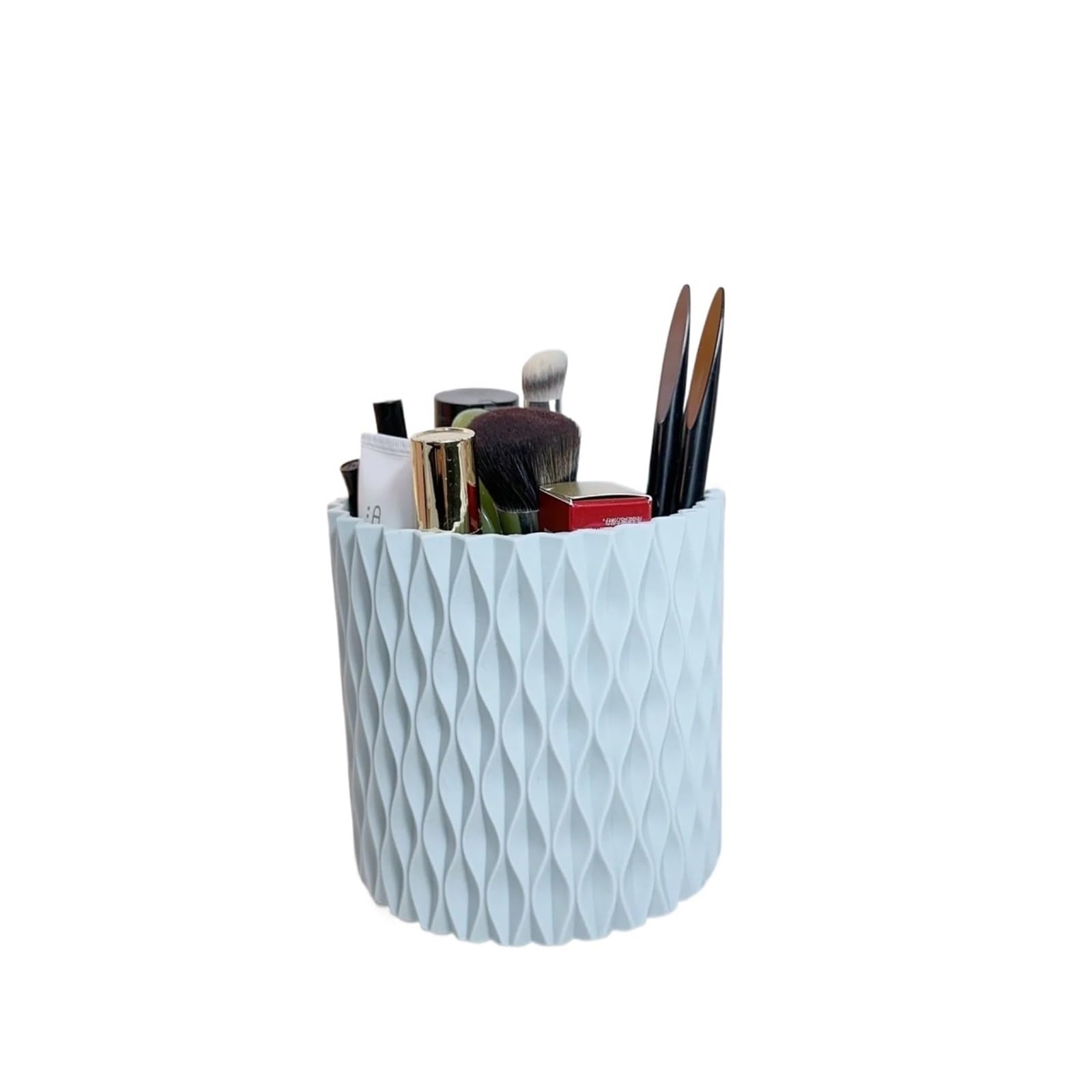 DHYUACN Pen Holder 1 Piece Creative Simplicity Pen Holder Solid Color Desktop Stationery Organizer Multifunctional MakeUp Brush Desk Pen Holder(Blue)