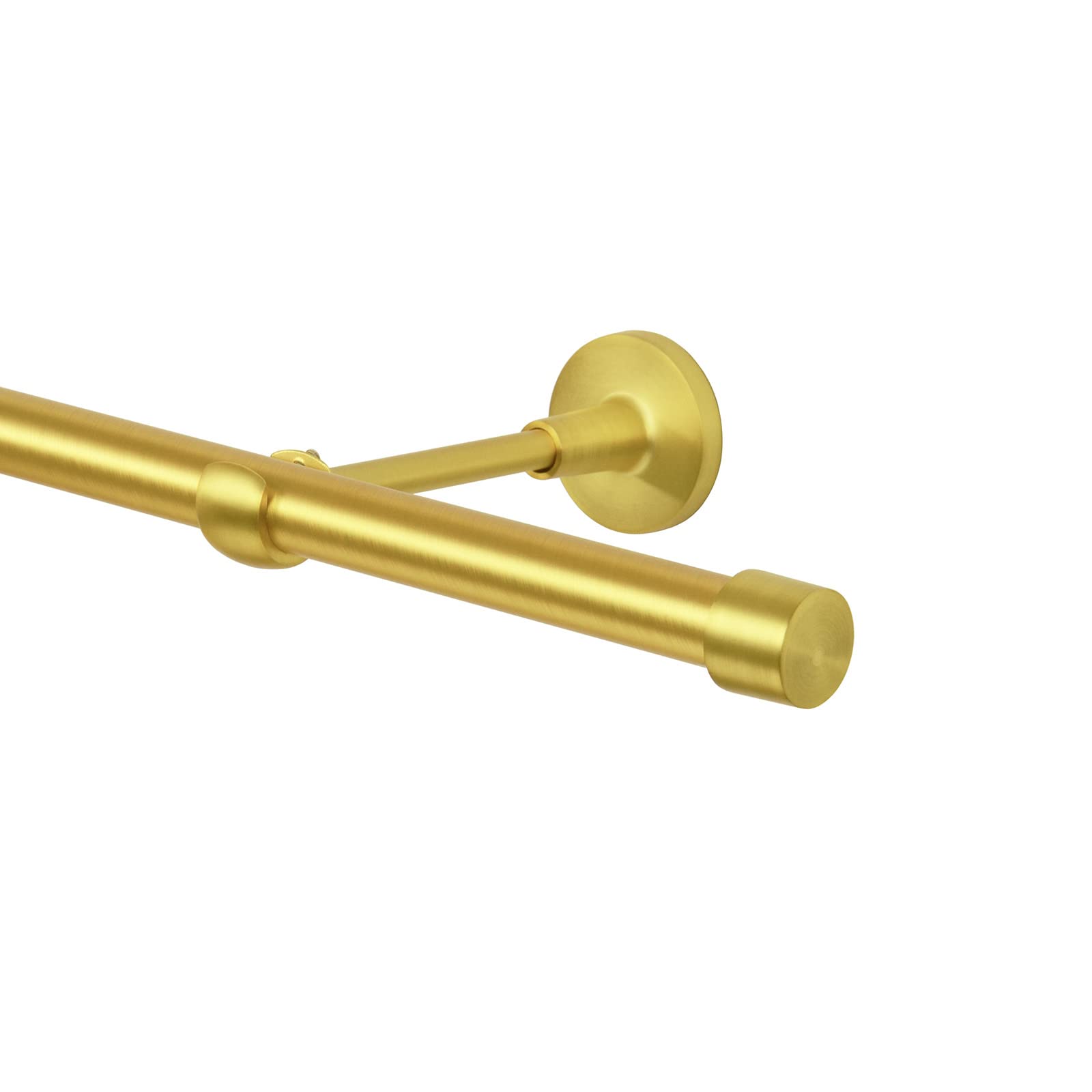 MDEKOR Tringle à rideaux de 240 cm - Tringle à rideaux pour montage mural ou au plafond - Laiton doré en métal - Diamètre : 19 mm