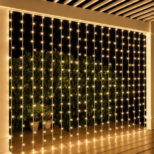 Image of 180 LED 21M Warm White Fairy Curtain Waterfall String Lights