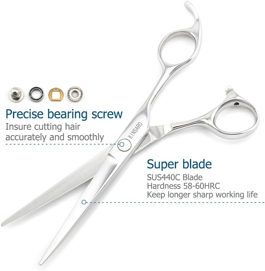 Professional Hair Cutting Scissors Barber Hair Shears Haircut 6 Inch 440c Haircut Shears Hairdresser Scissors KINSARO for Hairdresser Barber or Home Use