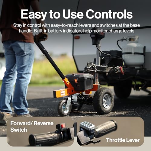 Image of SuperHandy Electric Trailer Dolly - 2800 lbs Max Trailer Weight, 450 lbs Tongue Weight, 24V 800W Motor, Heavy Duty Jack Lever with 2 inch Ball Mount, 24V 7Ah Battery Powered for Commercial Use