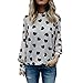 Produktbild OSYARD Damen Liebe drucken Langarm Crop Jumper Pullover Tops(EU 42 / M, Weiß)