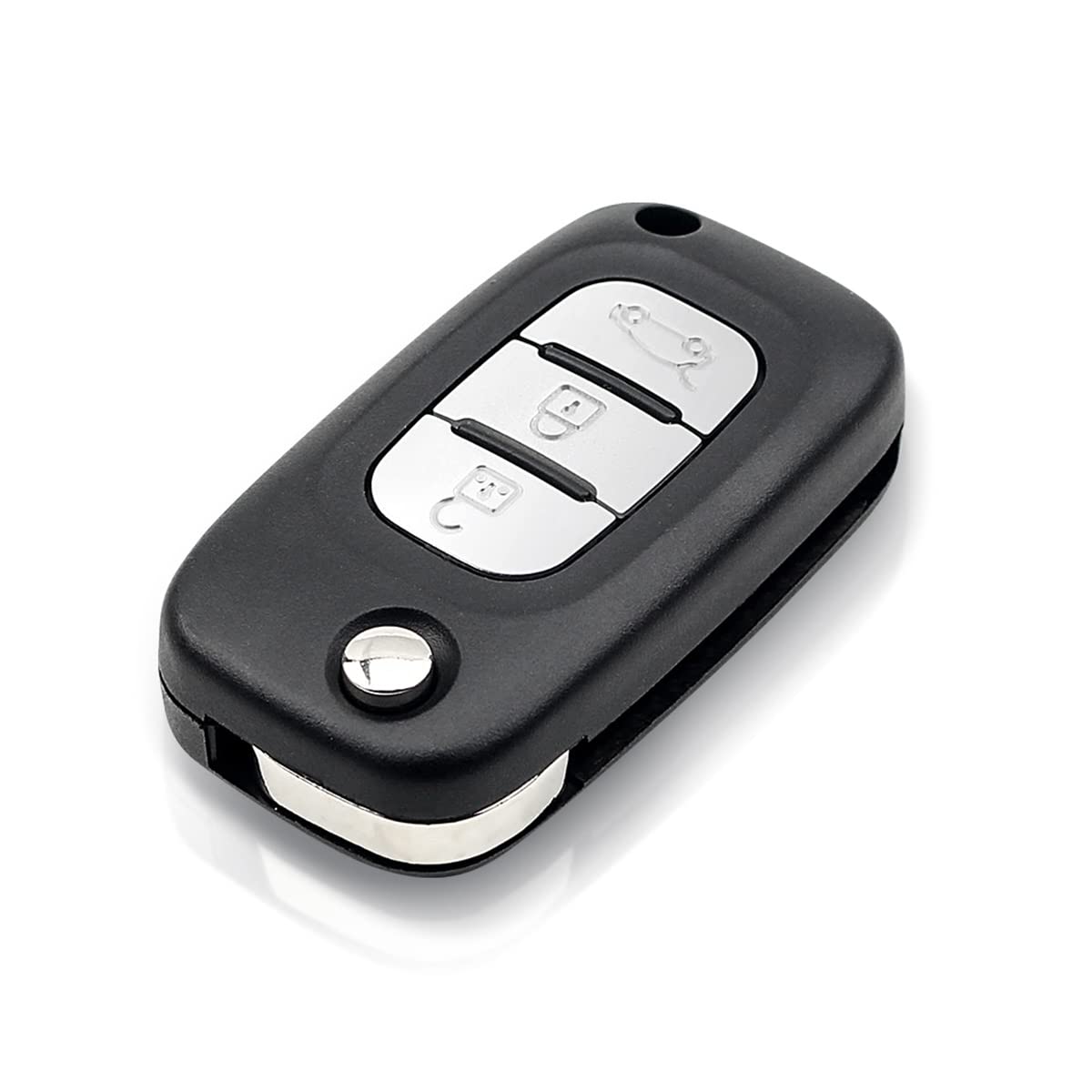 Heart Horse Ricambio Chiave Guscio Telecomando pieghevole a 3 tasti Cover Guscio Chiavi telecomando per Re-nault Clio 3 Kangoo 2 Master Modus Twingo1con 433 MHz PCF7961chip 2006-2016