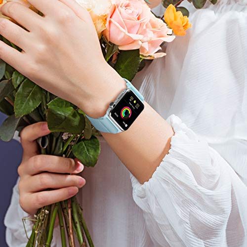Enjiner Stretchy Nylon Solo Loop Bands Compatible With Apple Watch 38Mm 40Mm 41Mm 42Mm 44Mm 45Mm 49Mm Ultra Iwatch Series 8 7 Se 6 5 4 3 2 1 Strap, Sport Elastic Braided Women Men No Buckles Clasps Replacement Wristband, Sky Blue 38/40/41Mm M #TOP4