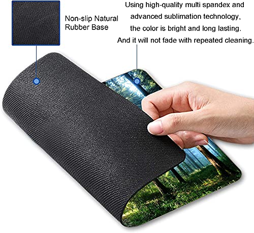 Natural Scenery Forest Custom Design, Square Waterproof Non-Slip Rubber Base Mousepads For Office Laptop, 9.5"X7.9"X0.12" Inch #TOP1