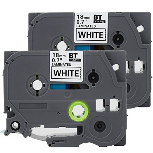 2 Pack Replacement 18mm 0.7 inch TZe241 TZ241 Laminated Black on White for P-Touch Label Maker PT-D600 PT-P700 PT-P900W PT-P950NW,26.2ft(8m) Length