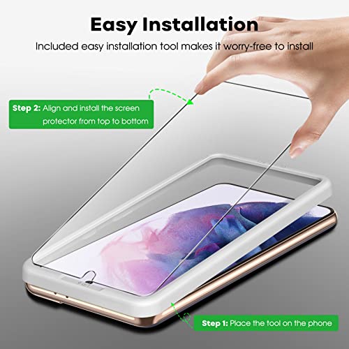 Image of JETech Screen Protector Guard for Samsung Galaxy S21, 2+2 Pack | with Camera Lens Protector, HD Clear Tempered Glass, Anti-Scratch Protection, Easy Installation Tool