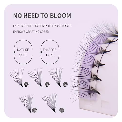 ANNAFRIS Premade Fan Eyelash Extension 12D 0.05mm C Curl 9-13mm Mix Volume Lash Extensions Pointy Base Lash Pre Made Fan Russian Eyelash False Lash(12D,0.05,C 9-13mm) - Image 3