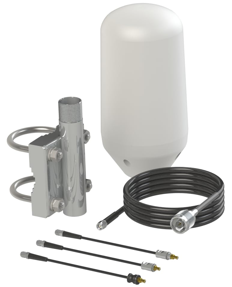 Thuraya - Antena marina omnidireccional pasiva | Alta ganancia | Satcom | Clasificación IP66 | Construcción robusta | Omnidireccional | Marina | Fácil instalación (cable de 8 m con mástil/soporte de