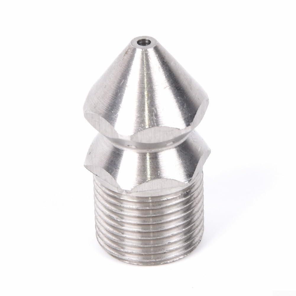 for DURABLE Stainless Steel Drain Cleaning Nozzle, High Pressure Washer Sewer Jetter Spray Head Hose, 3/8BSP Male Thread