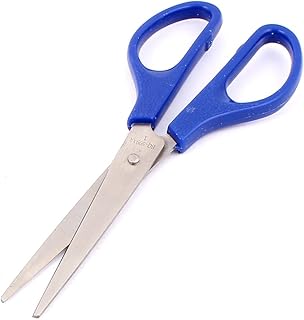 Aexit School Office Hand Tools Plastic Handle DIY Card Making Paper Crafting Cutting Cutter Scissors & Shears Scissors Blue