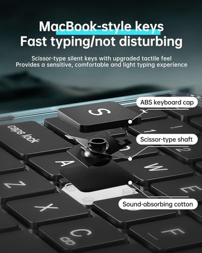 Image of Transparent Keyboard Case for iPad Pro 11-inch (M4) 2024 - Wireless Keyboard with 7 Colors Backlight, 360 Rotatable Protective Case with Pencil Holder, Multi-Touch Trackpad, Thin & Light
