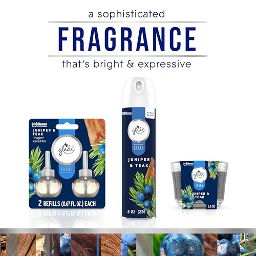 Glade 1-Wick Scented Candle Jar, Juniper & Teak, Air Freshener Infused with Essential Oils, 4.08 Oz, 2 Count - Thumbnail 6