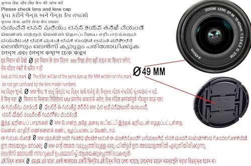 Image of FND Front Lens Cap 49MM Compatible with Canon EOS M50 Mark II Lens EF-M15-45mm f /3.5-6.3 is STM Black