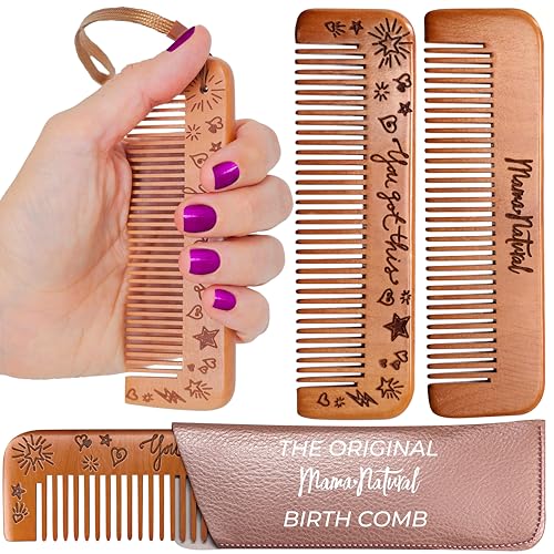 Image of Mama Natural Wooden Labor Comb – Essential Birth & Delivery Support | Ergonomic Wood Comb for Pregnancy, Contractions & Acupressure Relief