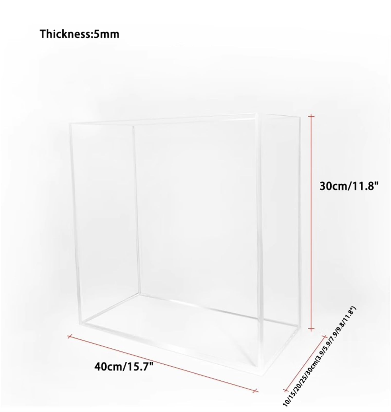 Bandeja de acrílico para fotografía, Accesorios creativos para posar fotografías, Vitrina Transparente para exhibición de Almacenamiento de fotografía de 0.197 in de Grosor (tamaño