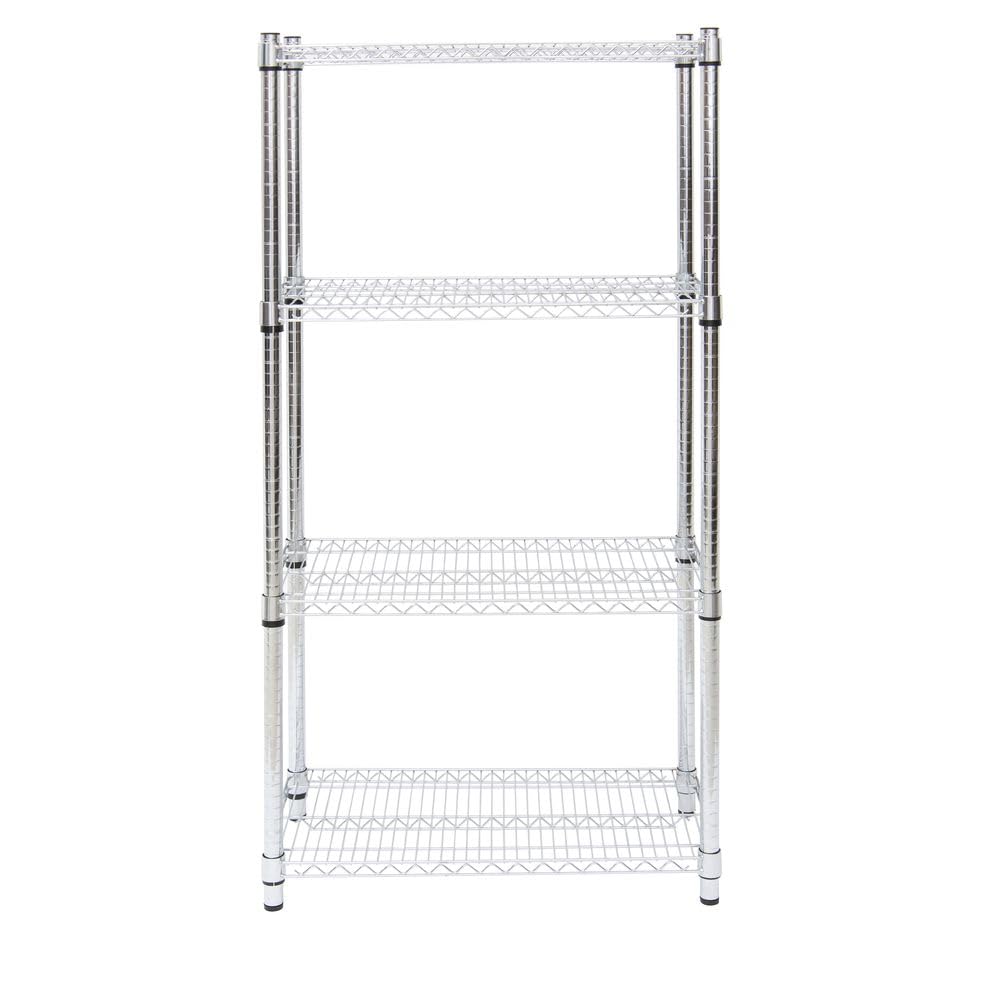 Heavy Duty Wire Shelving With 1 1/2" Post - 48" L x 18" W x 74" H by HUBERT – Alloy Steel, Silver, Model T1848K-74
