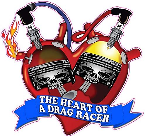 Pegatina The Heart of a Drag Racer (18.0 in)