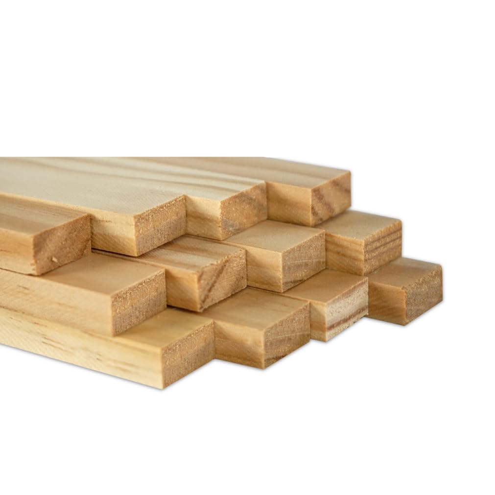Chely Intermarket | Palos de madera 1x3x83cm (Set de 12 unds) listones para manualidades (0,45)