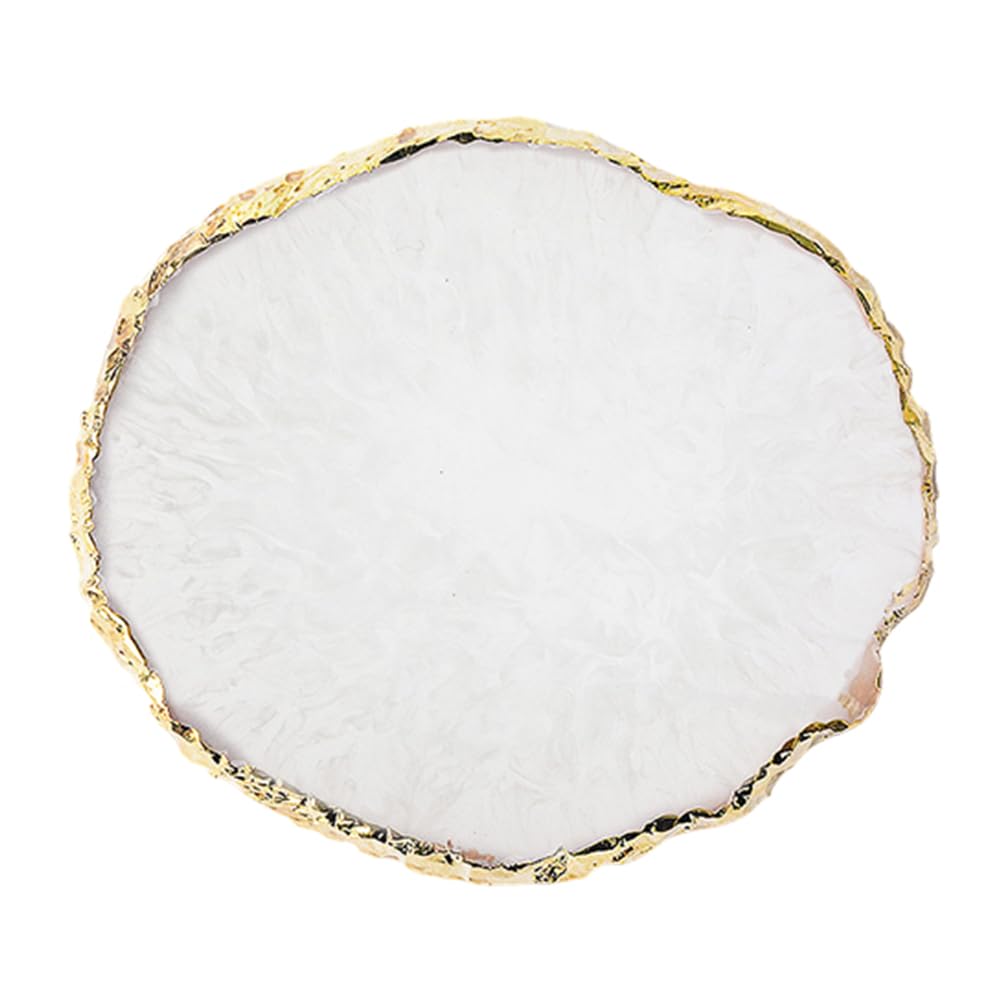 Resin Nail Art Palette, Nail Painting Mixed Color Palette, Gold Edge Nail Gel Color Makeup Display Board Nail Art Display Cosmetic Mixing Tools, Makeup Mixing Palettes Round