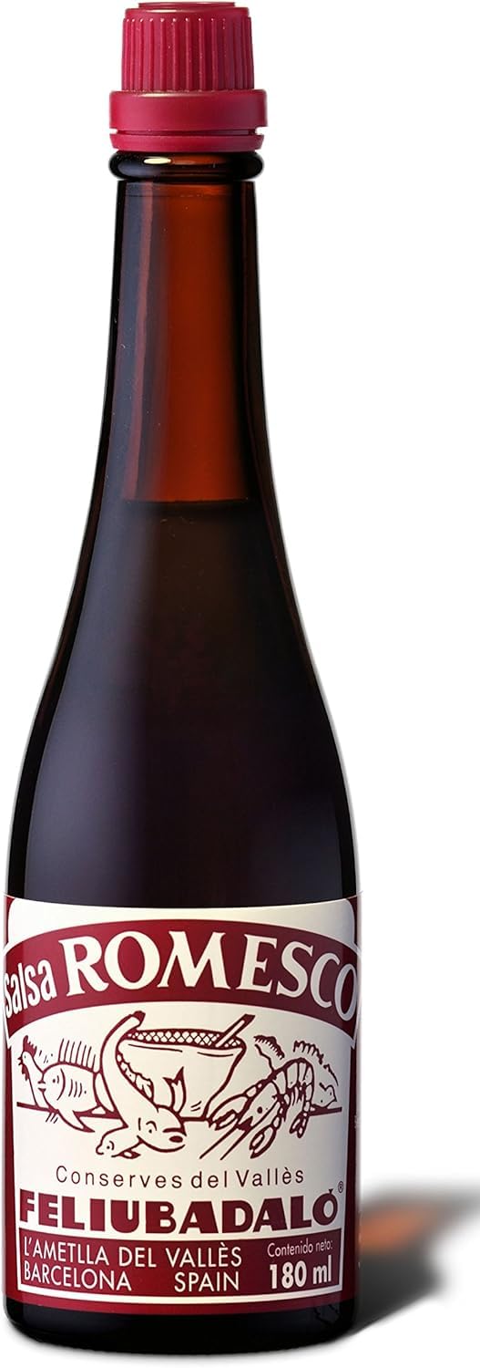 Feliubadaló - Salsa Romesco 180 ml (líquida sin frutos secos) - [Pack 6 unidades]
