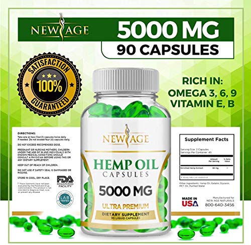 Hemp Oil Capsules Pills - 2 Pack - 5000 Hemp Oil Capsules - Made in The USA - Maximum Value - Rich in Omega 3,6,& 9 - Image 7