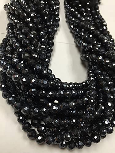 Perles spinelle noir 8mm facettées LKBEADS pour création bijoux 25cm