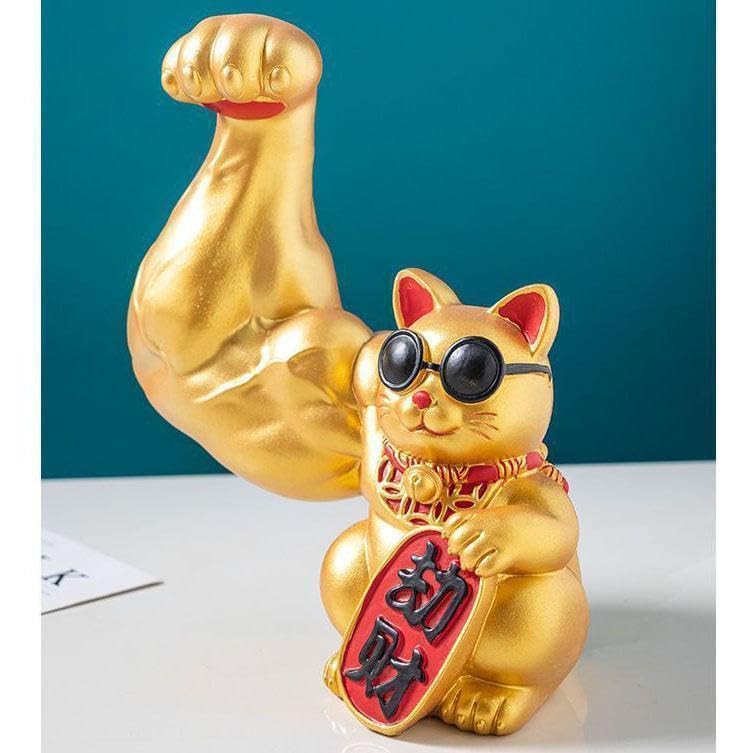 筋肉ムキムキ招き猫 Amazon | BACALYSO | 招き猫 筋肉猫 ガチャガチャ ブラインド ボックス