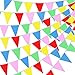 20 Sets 1640 ft 1000 Pcs Colorful Flag Pennants Multicolor Rainbow Pennant Banner Outdoor Garland Grand Opening Banner Nylon Cloth Triangle Flag Banner for Birthday Carnival Theme Party Decorations
