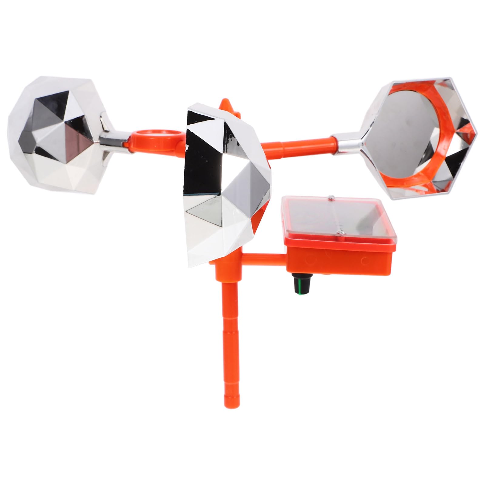 Ahuyentador de pájaros solar en acero inoxidable premium con diseño de molino giratorio