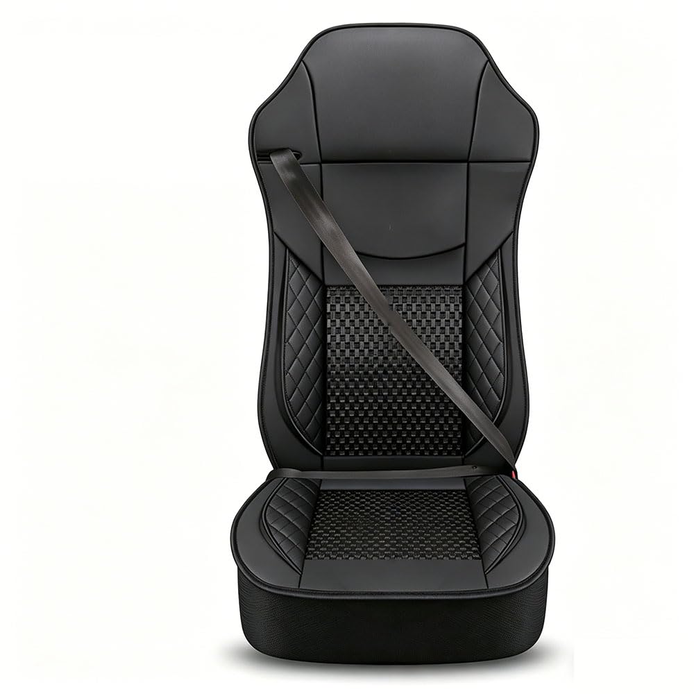 Funda Asiento Camión Cuero PU Impermeable & Transpirable Antideslizante Compatible con para Renault Premium Magnum Midlum Kerax 2000–2013 1SEAT con Bolsillo, Compatible Airbag