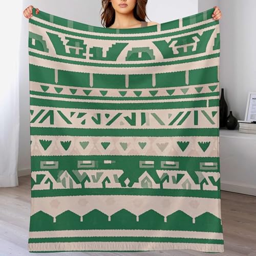 Couverture de lit en flanelle duveteuse, plaid chaud vert et blanc pour canapé