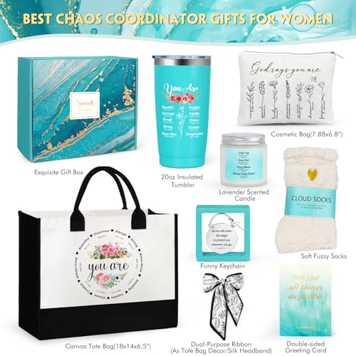 Suhctuptx Christian Gifts for Women, Faith Based Gift Religious Gifts for Women Catholic Christmas Gift Birthday Set Inspirational Spiritual Bible Verse Ideas with Tote Bag for Mom Grandma Friend