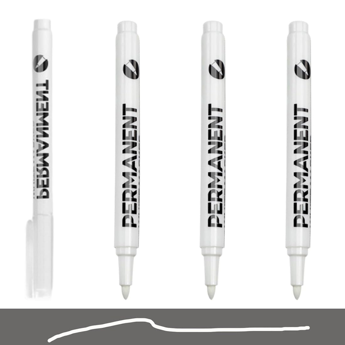 JEYORZY 4 Piezas Rotulador Blanco Permanente, Rotulador Blanco, Ancho de Trazo de 1,0 mm, Resistentes al Agua y de Secado Rápido, de Secado Rápido, para Madera, Plástico, Cuero, Piedra, Metal