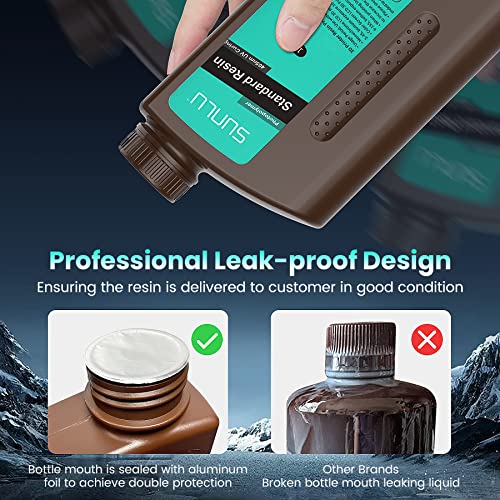 3D Printer Resin 2Kg, Sunlu Standard Photopolymer Fast Curing Resin For 4K/8K Lcd/Dlp/Sla Resin 3D Printer, 405Nm Uv Curing 3D Printing Resin, Excellent Fluidity, Easy To Use，Grey 2000G #TOP5