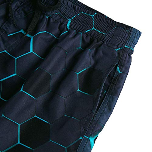 Belovecol Swim Trunks For Men 80S 90S Baggy Board Shorts Black Geometric Honeycomb Swimming Shorts Quick Dry Sports Swimsuits Swimwear Beachwear Xxl #TOP1