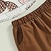 Hoanselay Toddler Baby Boy Easter Outfit Bunny Egg Short Sleeve Button Down T-Shirt Top and Shorts Summer Clothes Set (L-Brown, 12-18 Months)