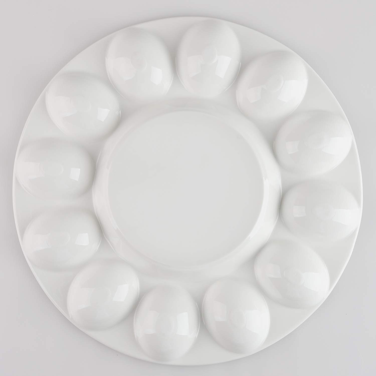Porcelanowa deviled taca na jajka 25 cm dekoracyjny talerz na jajka wielkanocne na 12 przegródek (np. taca)