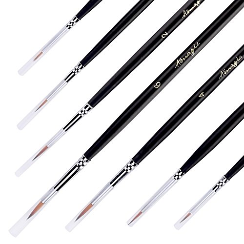 Fine Detail Brushes, AMAGIC Art Paint Brushes Set for Acrylic Oil Watercolor, 7 Pieces Professional Painting Kits with Synthetic Nylon Tips