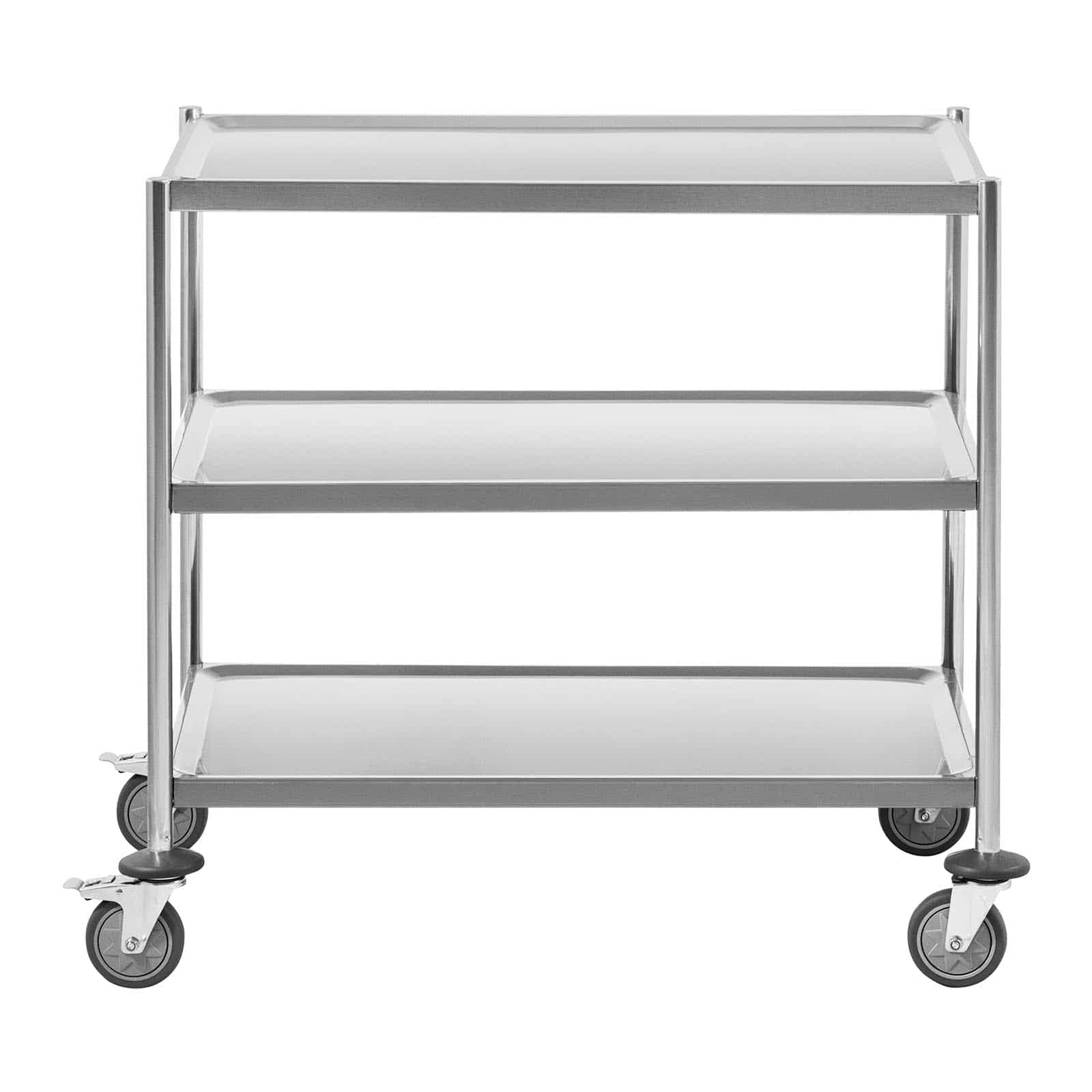 Royal Catering RC_SSTWH_01 - Carrello da portata in acciaio inox, 3 bordi, fino a 60 kg, in acciaio inox