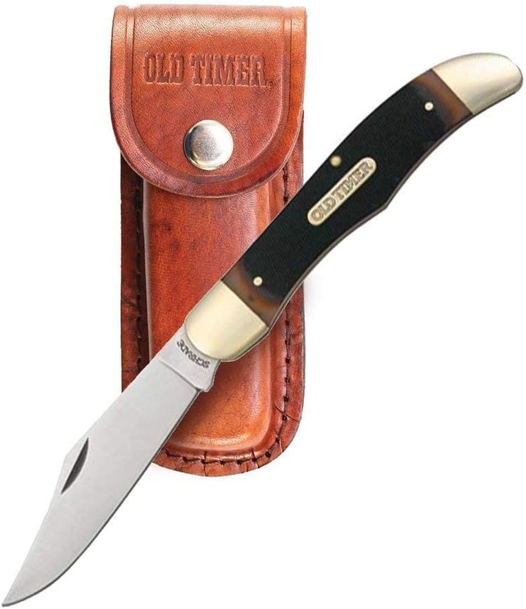 Old Timer 125OT Mustang Folding Pocket Knife with Leather Sheath