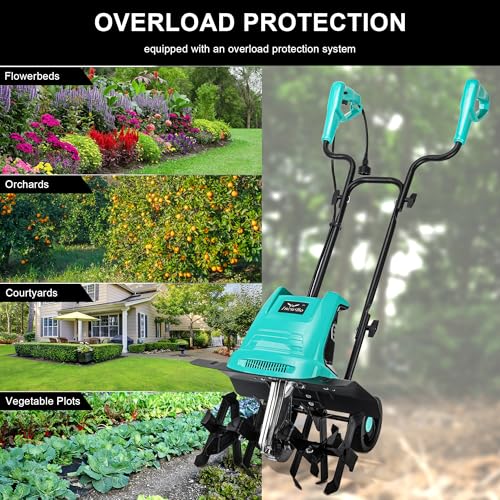 IncwBo Tiller 13.5AMP Rototiller for Garden Corded Electric Tiller Garden Electric Cultivator 8Inch Depth 16Inch Width Tiller for Garden Yard by IncwBo - Image 7