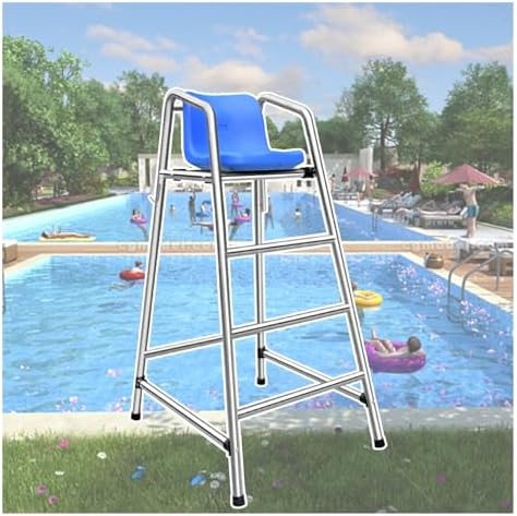 Adjustable Height Observation Chair, Stainless Steel Pool & Water Park Safety Monitor, Durable and Sturdy Design for Enhanced Supervision