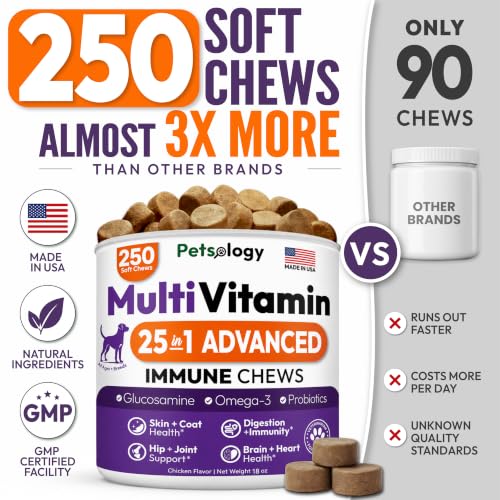 25-in-1 Dog Vitamins and Supplements - 250 Chews Dog Multivitamin Chewable - Image 2