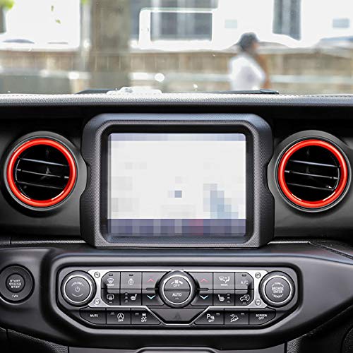 Auovo Air Conditioning Vent Outlet Trim Accessories for Wrangler JL 2018 2019 2020 2021 2022 and Gladiator JT 2020 2021 2022 Interior Accessories Dashboard Decoration Cover Ring (Red) - Thumbnail 4