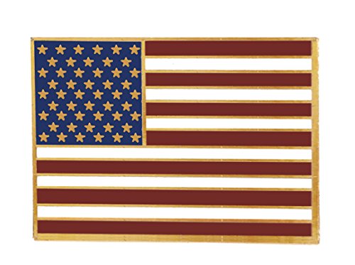 Forge American Flag Lapel Pin Proudly Made in USA- Gold Plated Rectangle Bulk (1 Pin) - Thumbnail 3