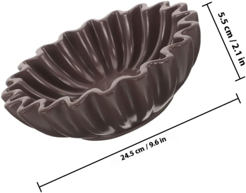 NUOBESTY Decorative Bowl with Scalloped Edge 10-inch Black Key Holder Jewelry Tray Multipurpose Storage for Living Room Coffee Table and Console Table Decor