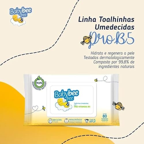 Kit Lenço Umedecido Toalha Baby Bee Free 480 Unidades